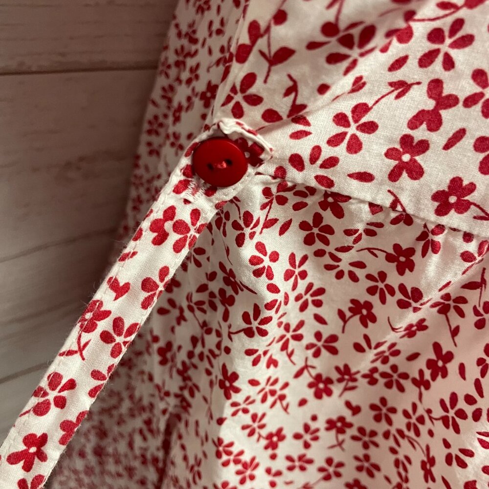 April Cornell White Dress with Red Floral Print - Picture 7 of 9